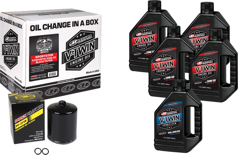 Maxima Racing Oil V-Twin SYN OIL Change Kit XL Black Filer - 90-119015PB