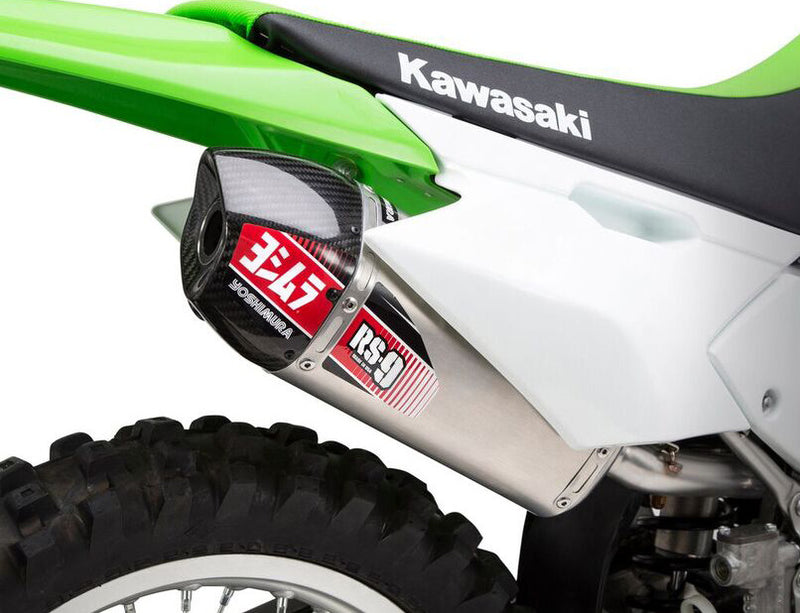 Yoshimura RS-9 Header Canister END CAP Exhaust System SS-AL-CF - 24140AH320 Kawasaki Dirt Bikes 2011-2023