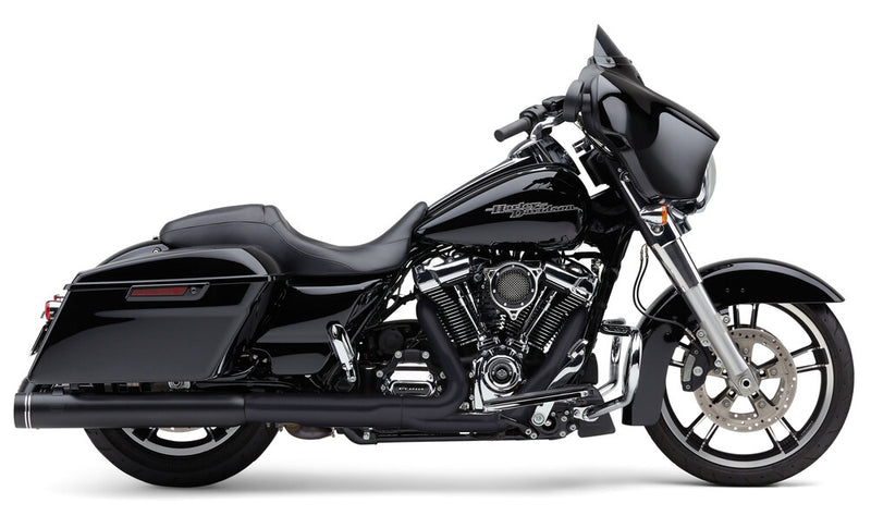 Cobra 4" Groove TIP Slip-ON Black FLH FLT - 6277RB For Harley Touring 2017-2026