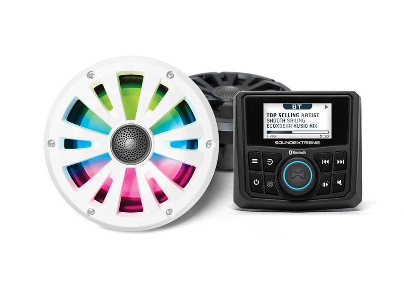 Ecoxgear 63-9252 SEI-MRNGGE65 MARINE GAUGE RADIO LED CONTROLLER 2 6.5" SPEAKERS