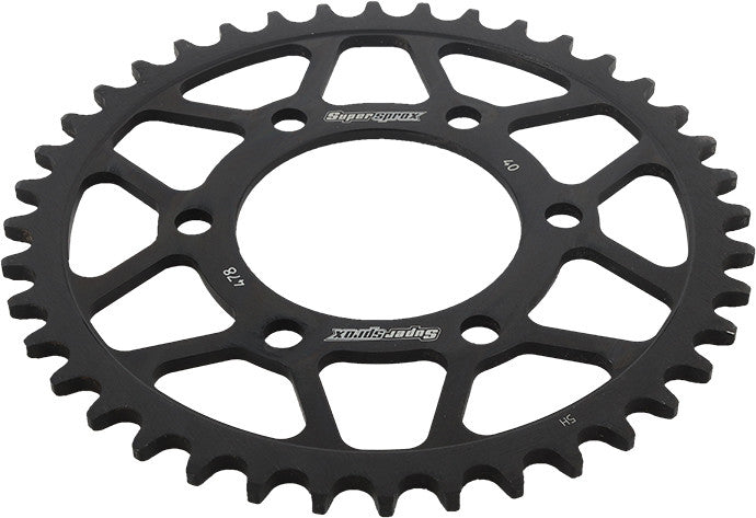 Supersprox Rear Sprocket Steel 40T-520 Black Kawasaki POL - RFE-478-40-BLK For Husqvarna TC 65 2018-2021 | KTM SX 65 2012-2022