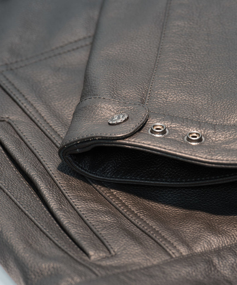 Leather stitching on Magnum Vest