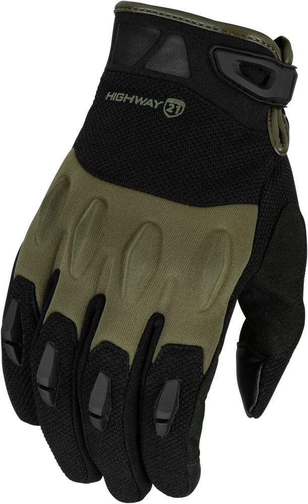 Highway 21 489-0053M 489-0053M FURY GLOVES BLACK/OLIVE MD