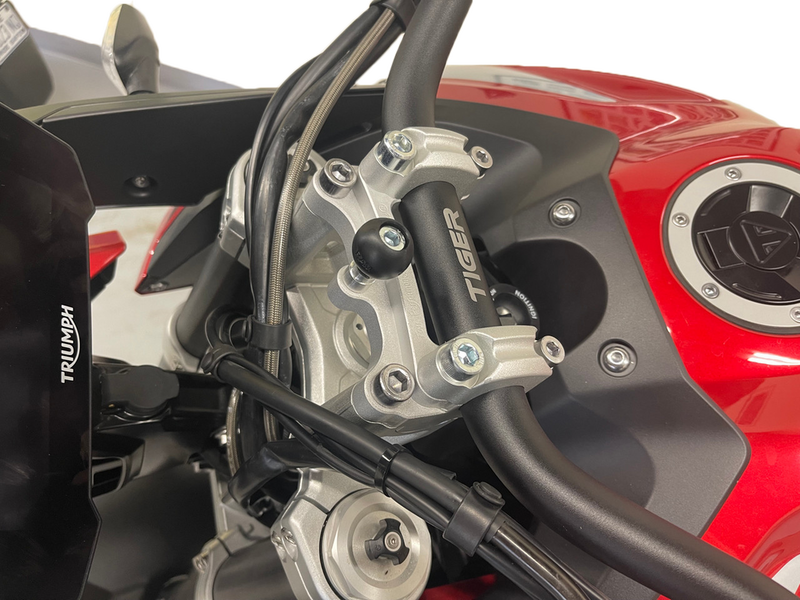 Helibars 281-0533 HR06169-RB HANDLEBAR RISERS TOUR W/RAM BALL SILVER TRI