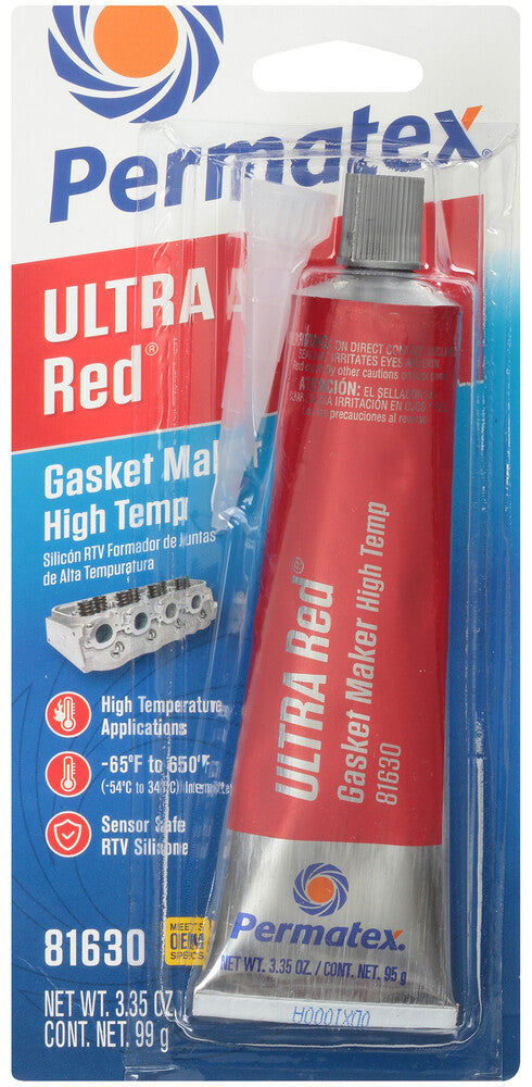 Permatex 59-9186 81630 Ultra Red High-Temp RTV Silicone - SpazCycle