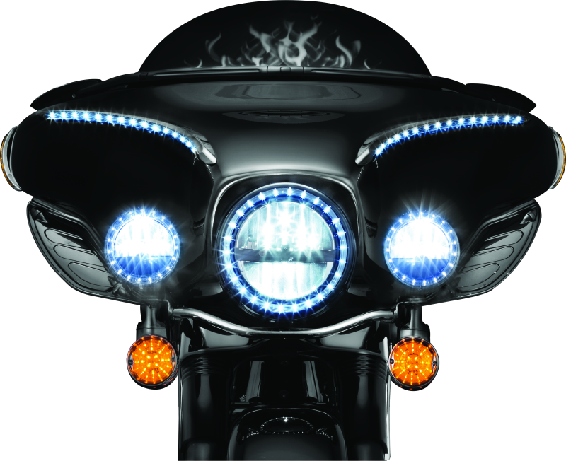 Kuryakyn 5441 LED Front Turn Signal Conversion Flat Style Insert Amber Lens - User 1
