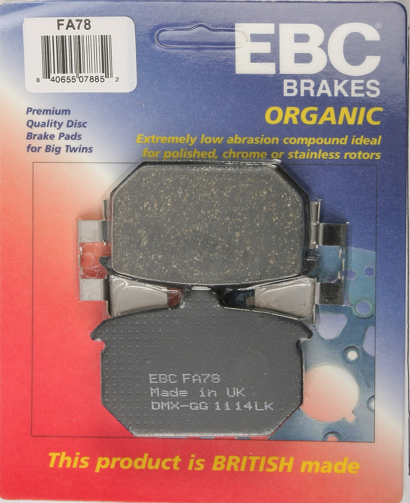 EBC Brake Pads Organic - FA78 For Harley 1981-1987