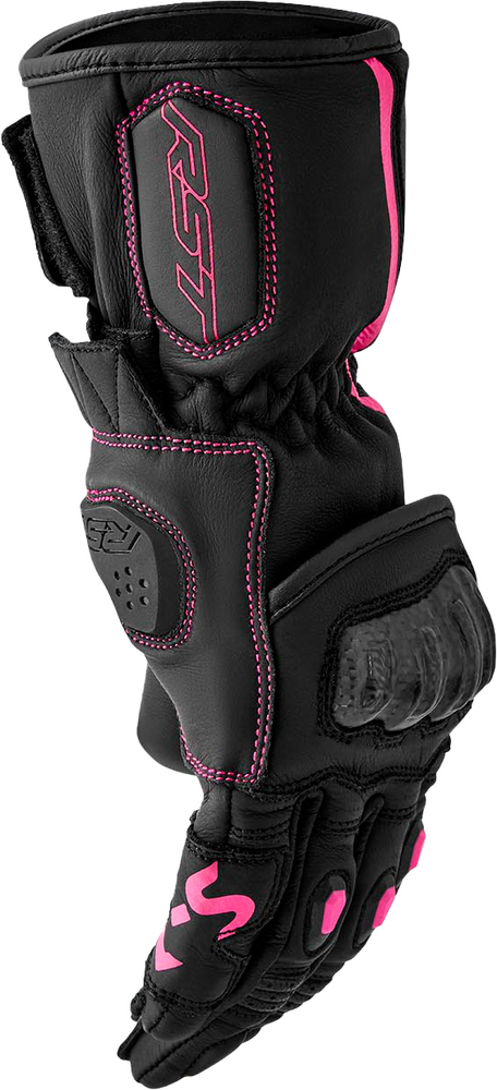 Rst 556-3653106 103653PNK-06 WOMENS S1 GLOVE BLACK/PINK LEATHER SM