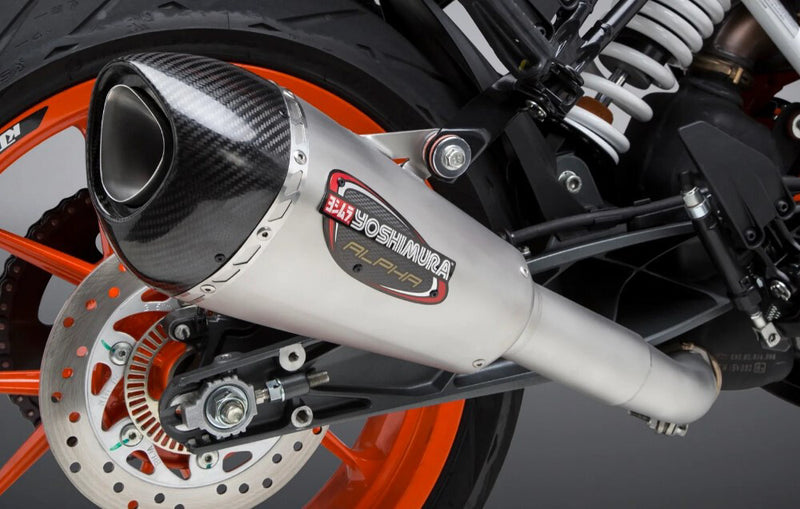 Yoshimura Exhaust Street Alpha-T Slip-ON SS-SS-CF Works - 16381BP520 KTM 390 2017-2020