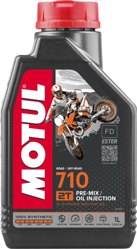 Motul 710 Racing Premix OIL 2T 1L - 104034 For Ski-Doo Snowmobiles 2002-2019 | Husqvarna Dirt Bikes 2003-2018 | Kawasaki Dirt Bikes 2002-2018