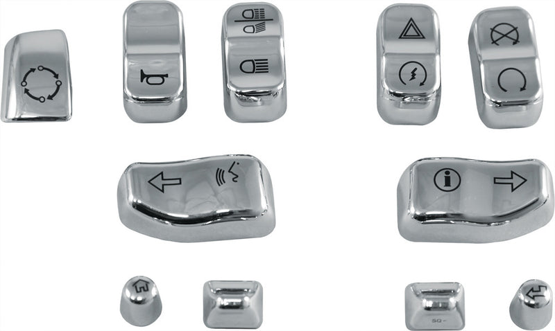 Harddrive 0139-11 Switch Caps CHR 11 Piece For Harley Touring 2014-2019