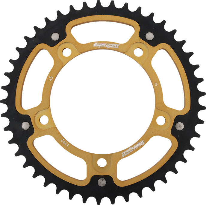 Supersprox Rear Stealth Sprocket Aluminum Steel 45T-525 GLD Suzuki TRI - RST-1792-45-GLD Triumph Motorcycles 2000-2015