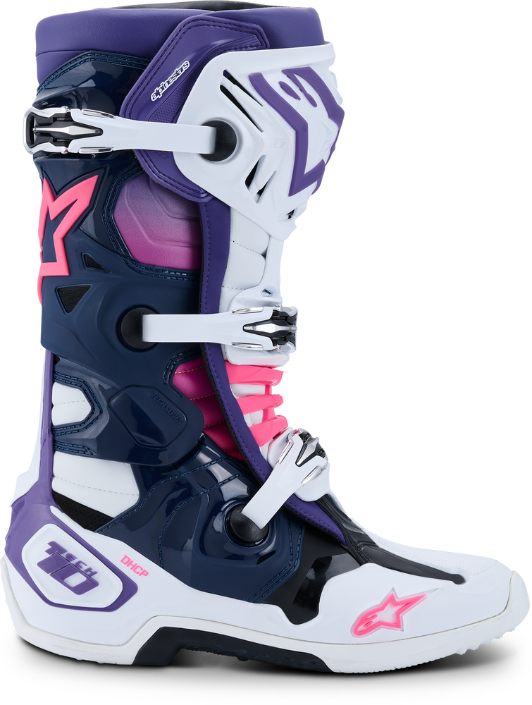 Alpinestars 482-0015910 2010020-2780-10 TECH 10 WHT/VIOLET/NVY BL/PNK FL 10
