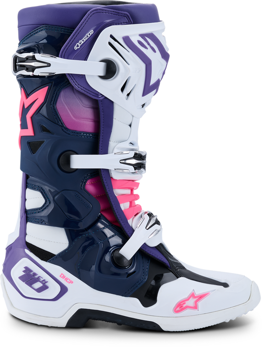 Alpinestars 482-0015910 2010020-2780-10 TECH 10 WHT/VIOLET/NVY BL/PNK FL 10