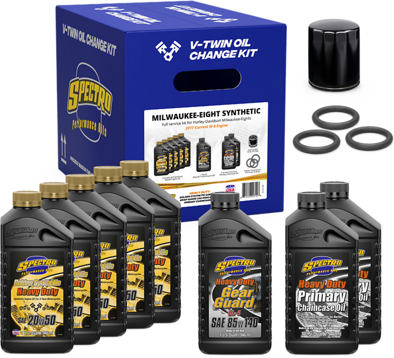 Spectro V-Twin Full OIL Service Kit M8 Synthetic - 311474 For Harley Motorcycles 2017-2026 | Arctic Cat Powder Special 600 2000
