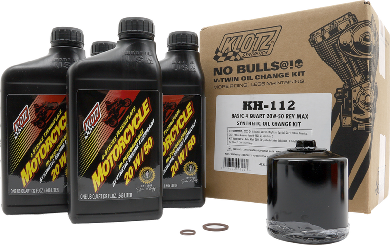 Klotz Oil 842-0167 KH-112 BASIC HD REV MAX 4QT SYNTHETIC OIL CHANGE KIT