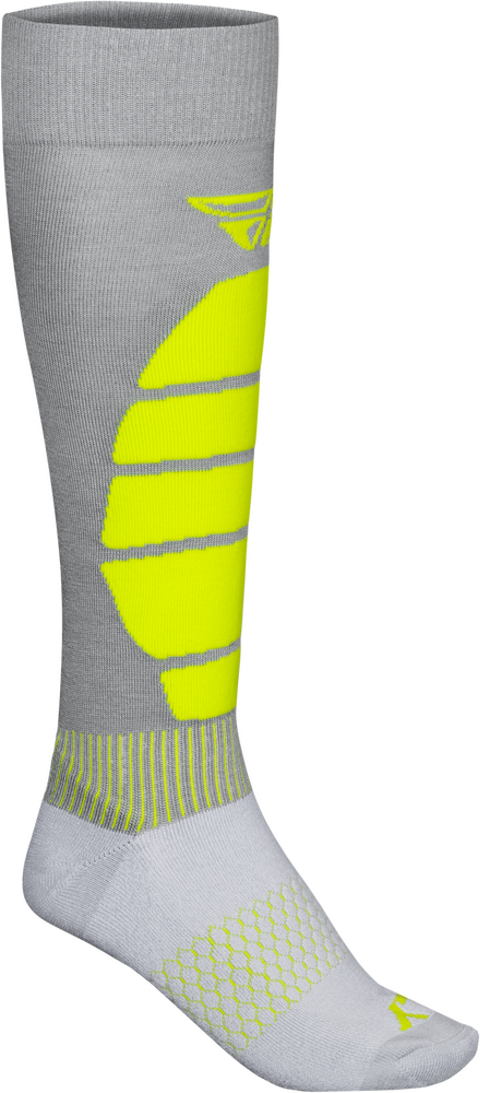 Fly Racing 350-0577L 350-0577L SNOW PERFORMANCE COOLMAX SOCK GREY/HI-VIS LG/XL