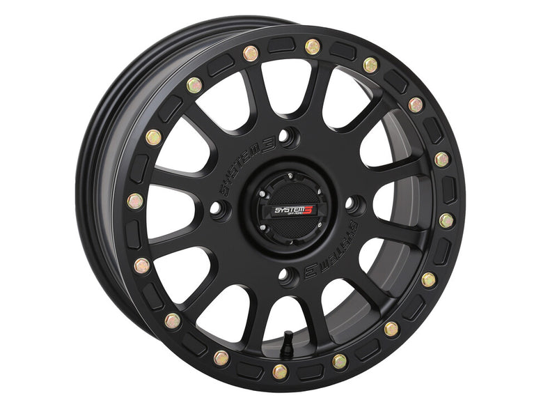 System 3 SB5 BL Wheel 15X7 5+2 (+38MM) 4/137 Matte Black - 15S3-5537 For Honda Pioneer 2016-2023 | Bombardier Outlander 2003-2006