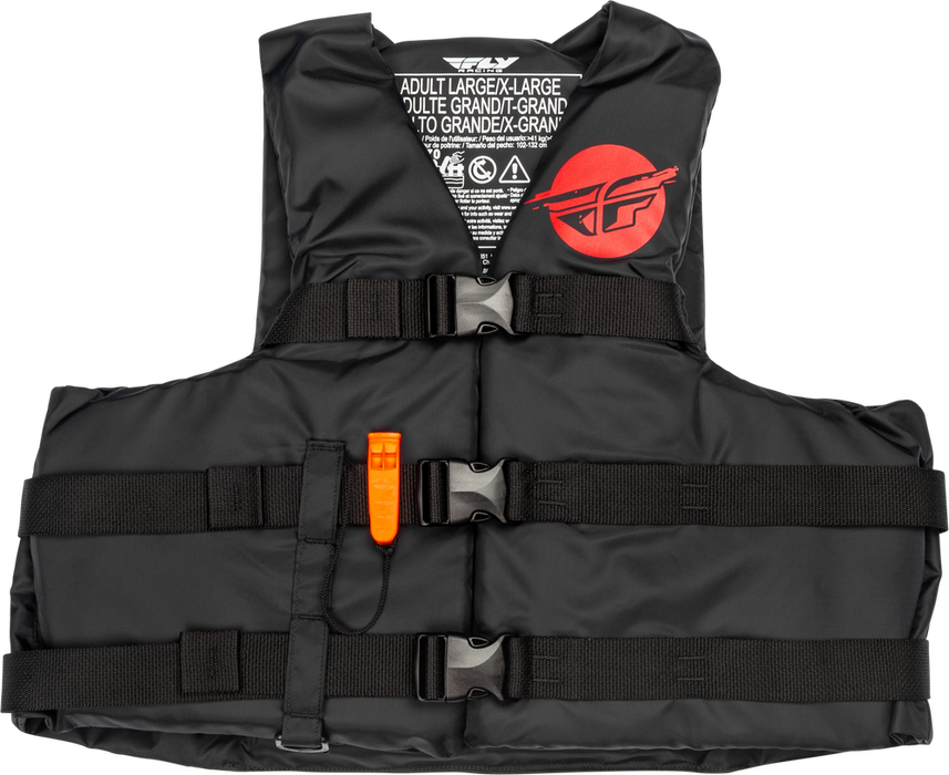 Fly Racing 221-304102X 221-304102X NYLON FLOTATION VEST BLACK/RED 2X