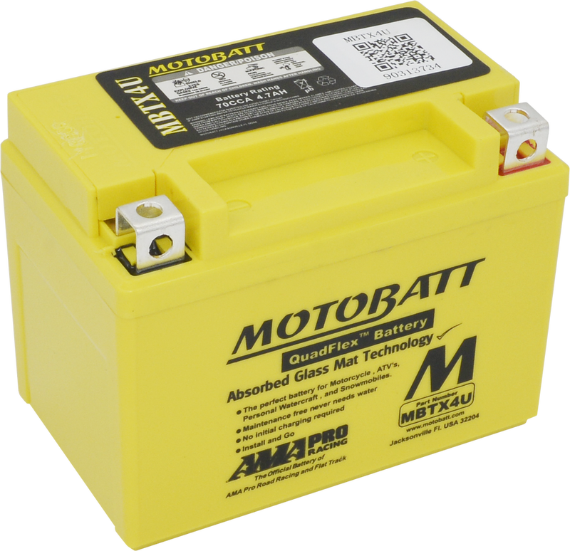 Motobatt 491-1008 MBTX4U BATTERY MBTX4U SEALED FACTORY ACTIVATED