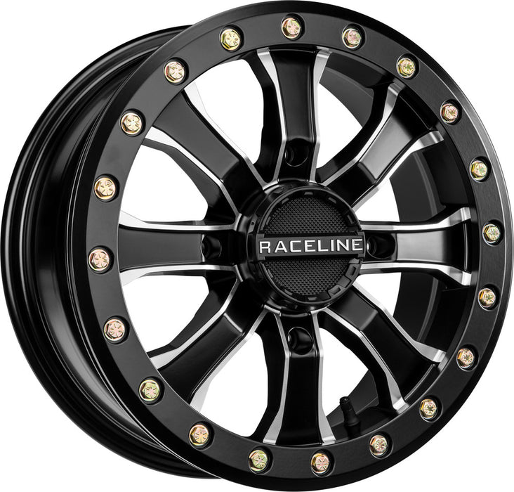 Raceline Wheels 570-1599 A71MB-56056-51 MAMBA BDLK WHEEL 15X6 4/156 5+1 (+40MM) BLK/MACHINED