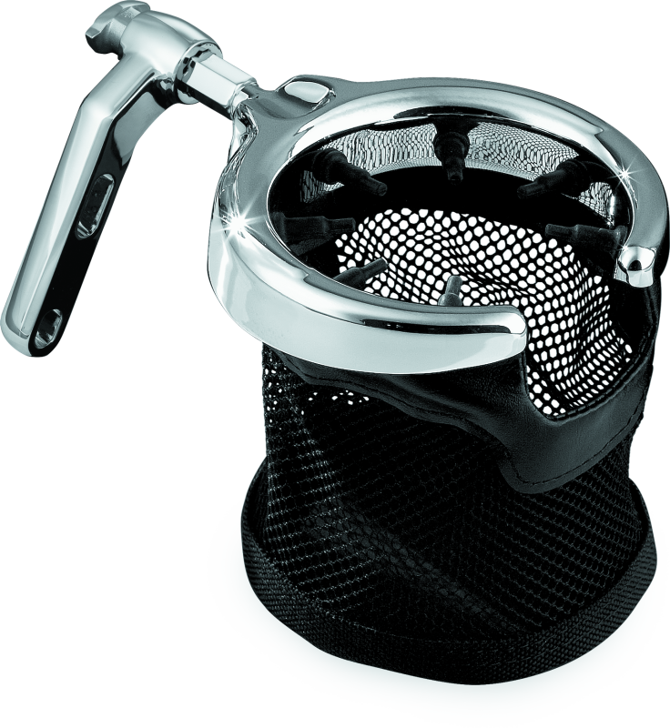 Kuryakyn 1462 Mesh Basket Universal Drink Holder Perch Mount Chrome - Photo - Primary