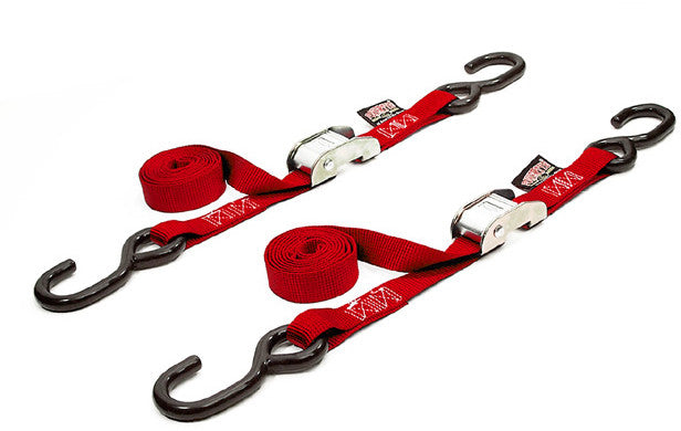 Powertye TIE-Down CAM S-Hook 1"X5.5' RED Pair - 22261