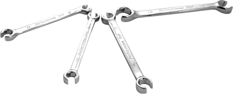 Performance Tool 117-1046 W30431 4 PC MET FLARE NUT WRENCH SET