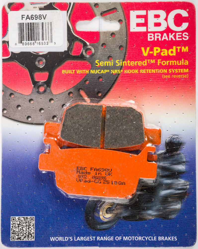 Ebc 15-698V FA698V BRAKE PADS FA698V SEMI-SINTERED V SERIES