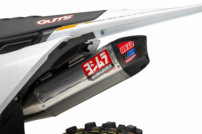 Yoshimura RS12 Series Exhaust System FS SS-AL-CF HUS - 262540S320 KTM SX-F 350 / XC-F 350 / 250 Factory Edition 2019-2022