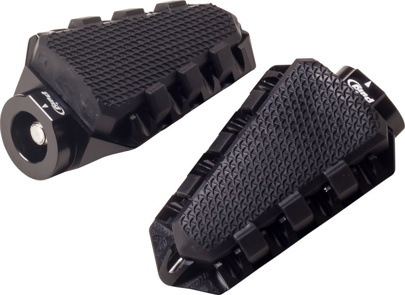 Puig Hi-Tech Parts Footpegs Trail Black - 7319N For Ducati Motorcycles 2008-2020 | Honda Motorcycles 2000-2021 | Triumph Motorcycles 2008-2021
