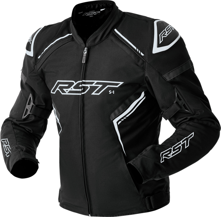 Rst 556-3614144 103614WHI-44 S1 D3O TEXTILE JACKET BLACK/WHITE LG
