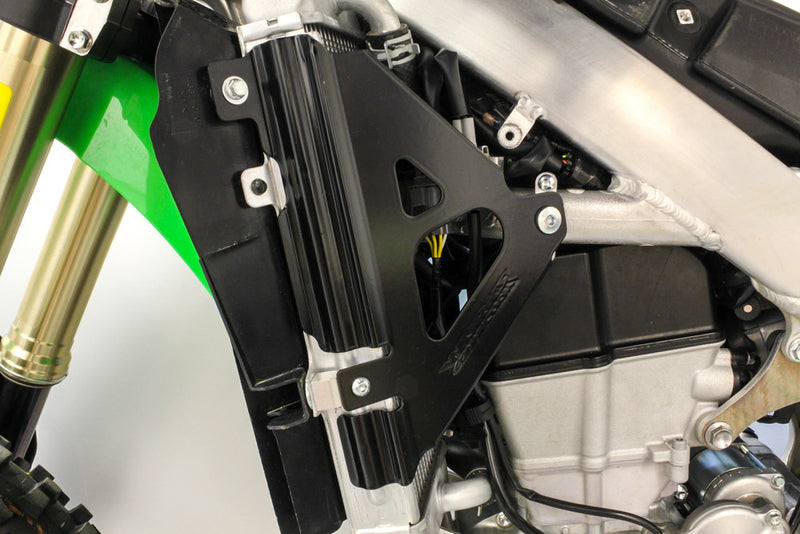 Works Radiator Braces Black - 18-B300 Kawasaki Dirt Bikes 2019-2024