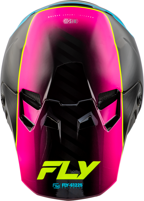 Fly Racing M73-4350YL YOUTH FORMULA CC UNDERGLOW HELMET BLACK/PINK/BLUE YL