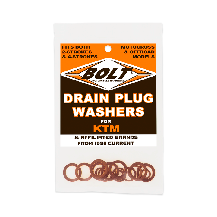 Bolt 020-0652 DPW.KTM DRAIN PLUG WASHERS 2/4 STROKE MODELS KTM