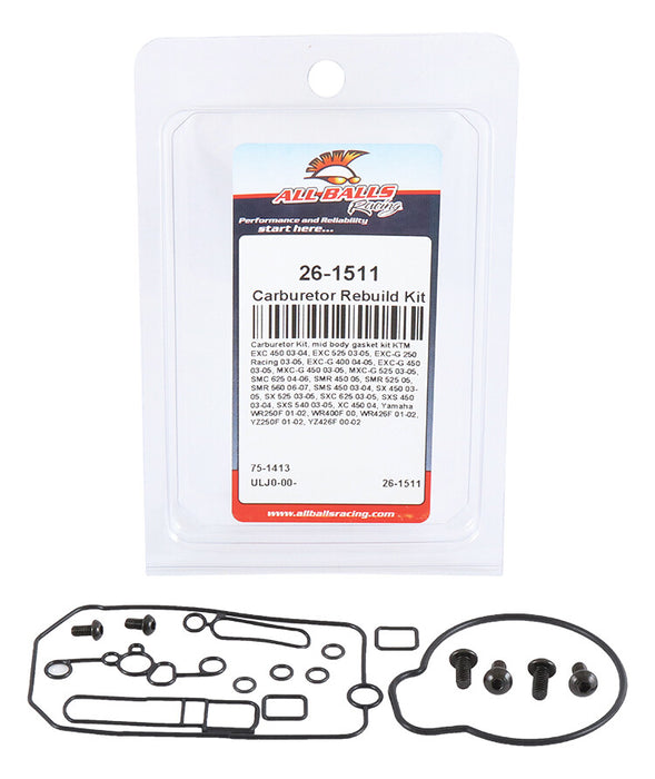 All Balls 226-1511 26-1511 Keihin FCR Mid Body Gasket Kit - SpazCycle