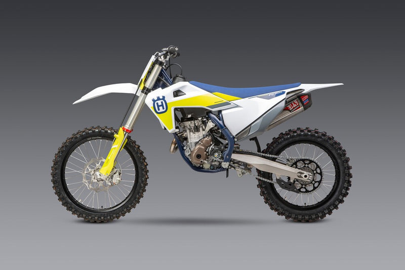 Yoshimura RS12 Signature Series Exhaust System FS SS-AL-CF HUS - 262530S320 KTM SX-F 250 / XC-F 250 / SX-F 350 / XC-F 350 2019-2022