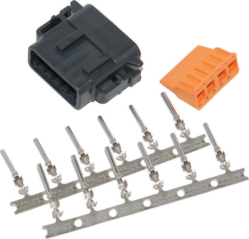 Namz Custom Cycle 850-08051 MDP-12B DEUTSCH DTM 12-PIN BLACK PLUG W/12 TRMNLS/WDGLK HD74119-98BK