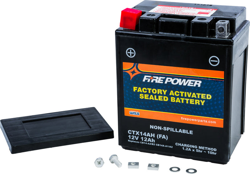 Fire Power Battery CTX14AH Sealed Factory Activated - CTX14AH-BS(FA) For Indian Scout 2015-2020