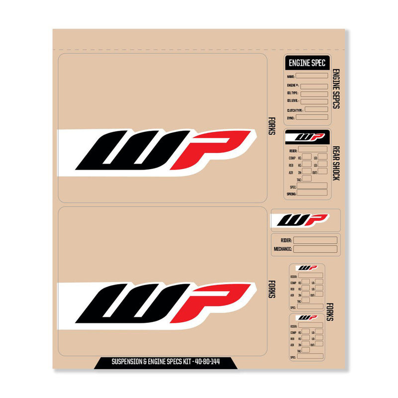 D'cor Visuals D-Cor WP Decal Kit WP Fork Shock ENG Spec - 40-80-144