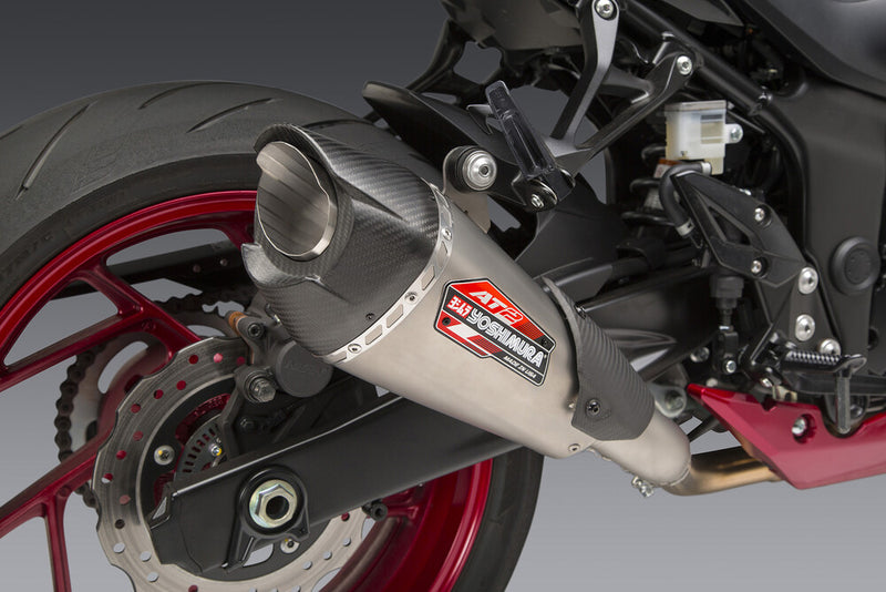 Yoshimura Exhaust Street AT2 Slip-ON SS-SS-CF Works - 11801BP521 Suzuki 750 2018-2022