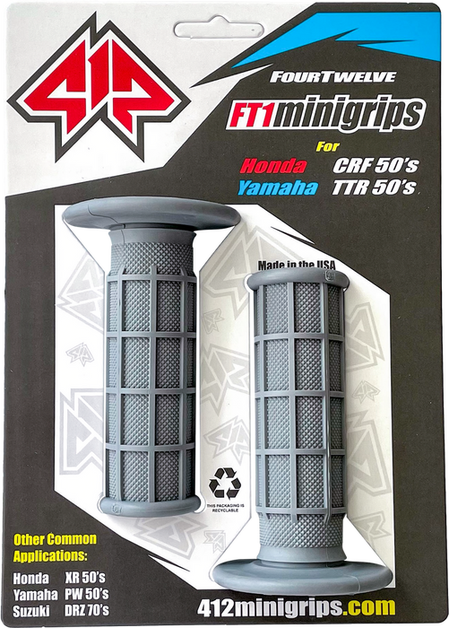 Four Twelve 19-4121 412-G101 MINI GRIPS GREY 3/4"