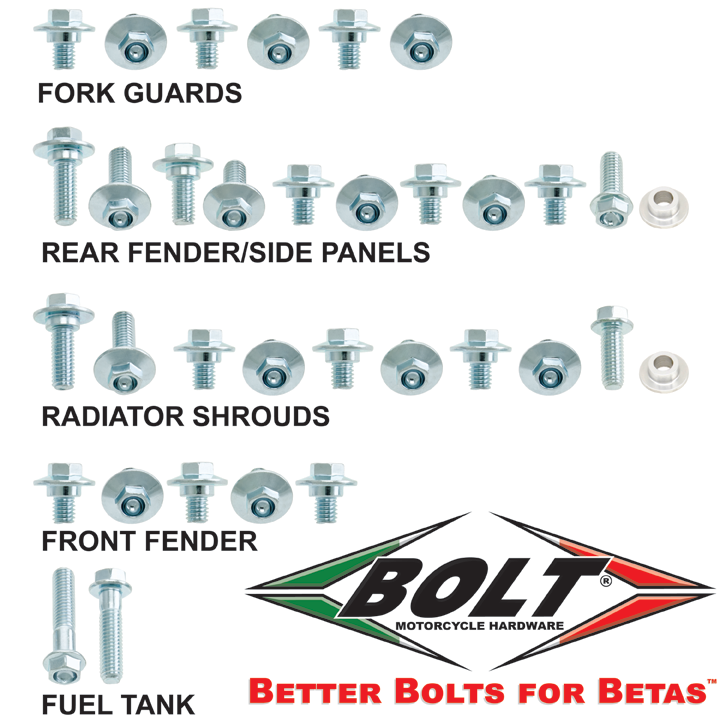 Bolt Full Plastic Fastener Kit Beta Rear Rear-S RS Xtrainer - BET-1300124 Beta Dirt Bikes 2013-2025