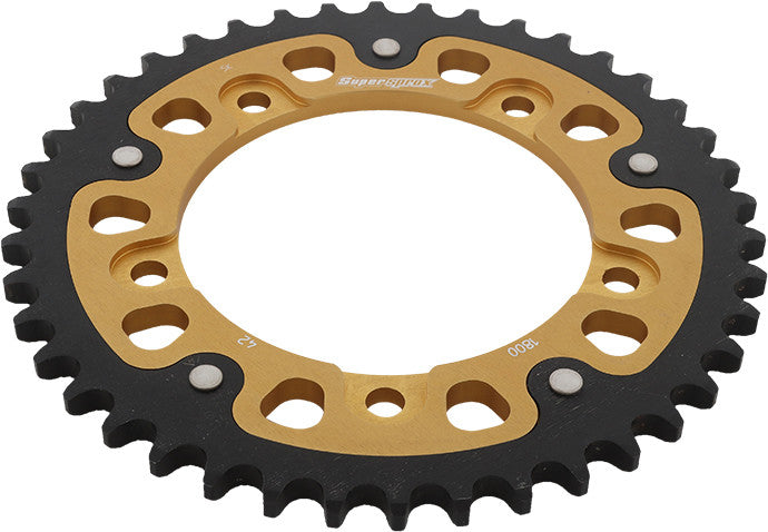 Supersprox Rear Stealth Sprocket Aluminum Steel 42T-530 GLD - RST-1800-42-GLD Suzuki Motorcycles 2001-2016