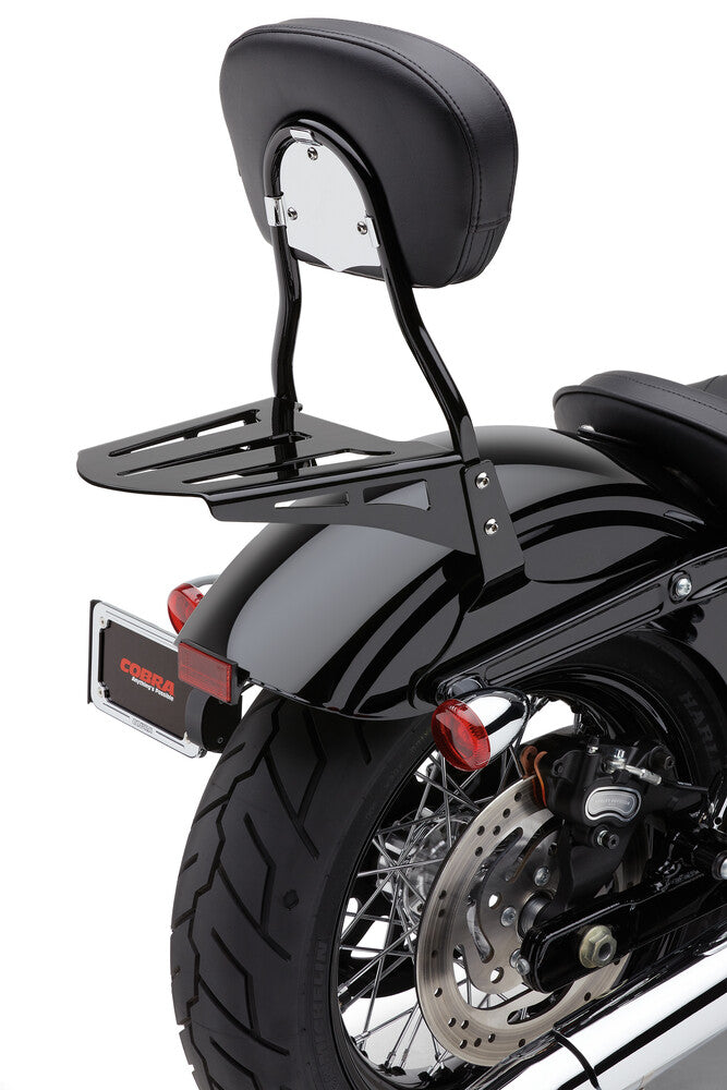 Cobra Sissy Bar Luggage Rack Formed Black - 02-3600B Honda Motorcycles 1992-2024