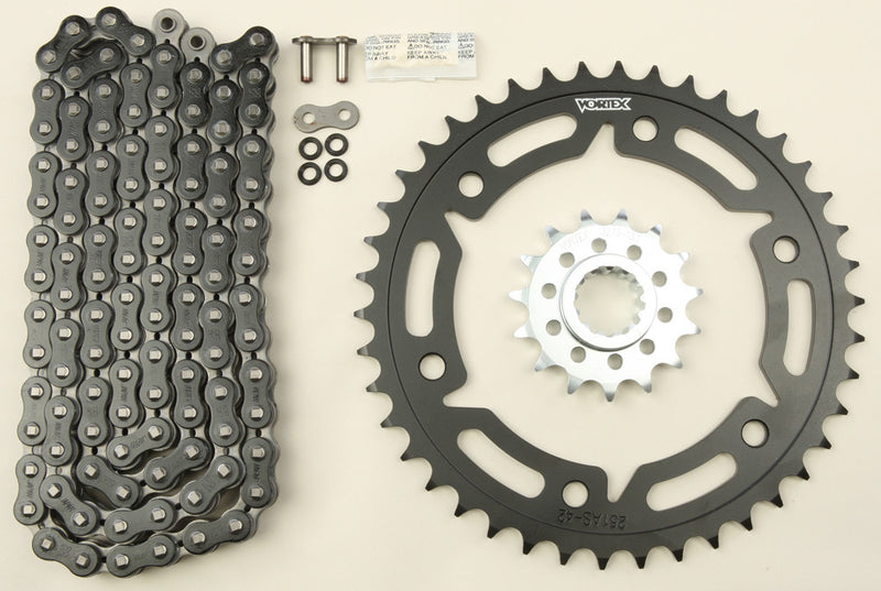 Vortex Sprocket Chain Kit Steel Aluminum 15/45T Black RX3 520-112L Black - CK6336 Honda CBR600RR 2003-2006