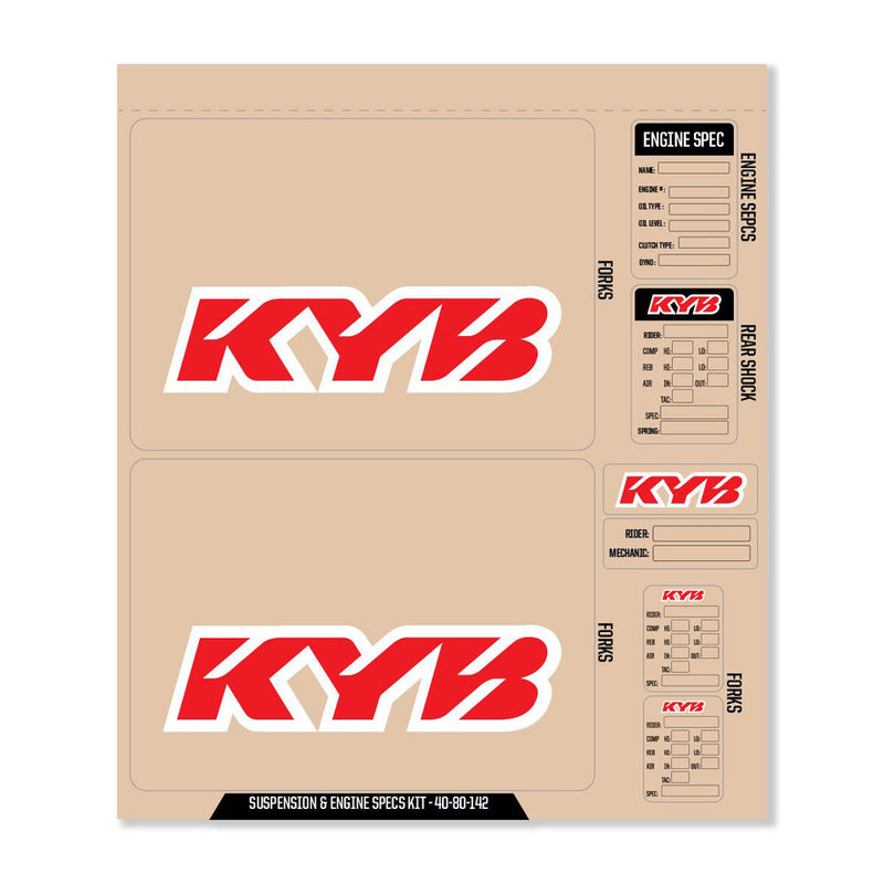 D'cor Visuals D-Cor KYB Decal Kit RED KYB Fork Shock ENG Spec - 40-80-142