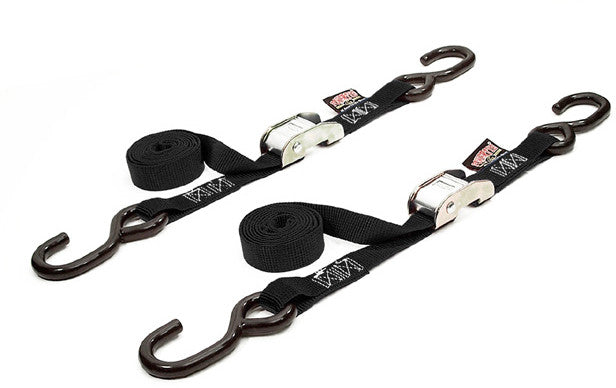 Powertye TIE-Down CAM S-Hook 1"X5.5' Black Pair - 22262