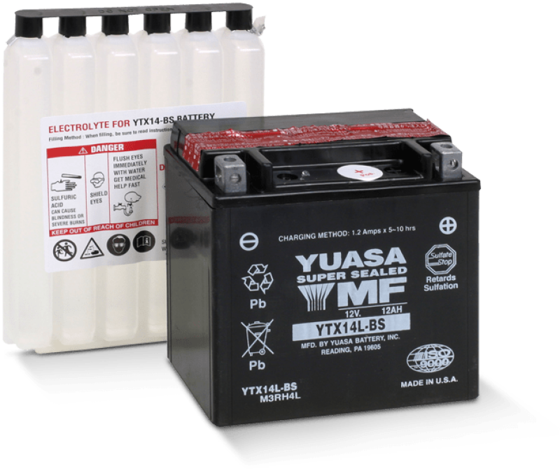 Yuasa Battery YUAM3RH4L Yuasa YTX14L-BS Maintenance Free AGM 12-Volt Battery W/bottle - User 1