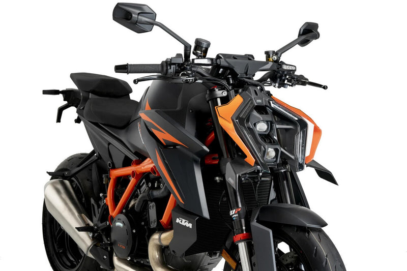Puig Hi-Tech Parts Downforce Front Spoiler Matt Black - 21909J For KTM 990 Super Duke / 1390 Super Duke 2005-2011 | Kawasaki 900 2017-2022